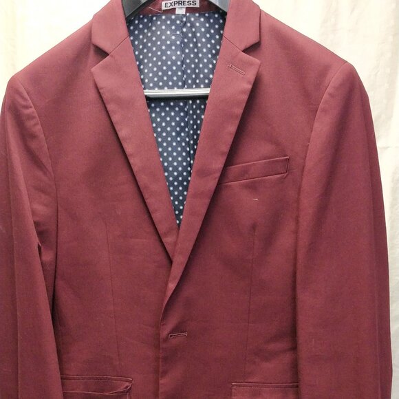 Express Burgundy Sport Coat Blazer - Picture 1 of 3